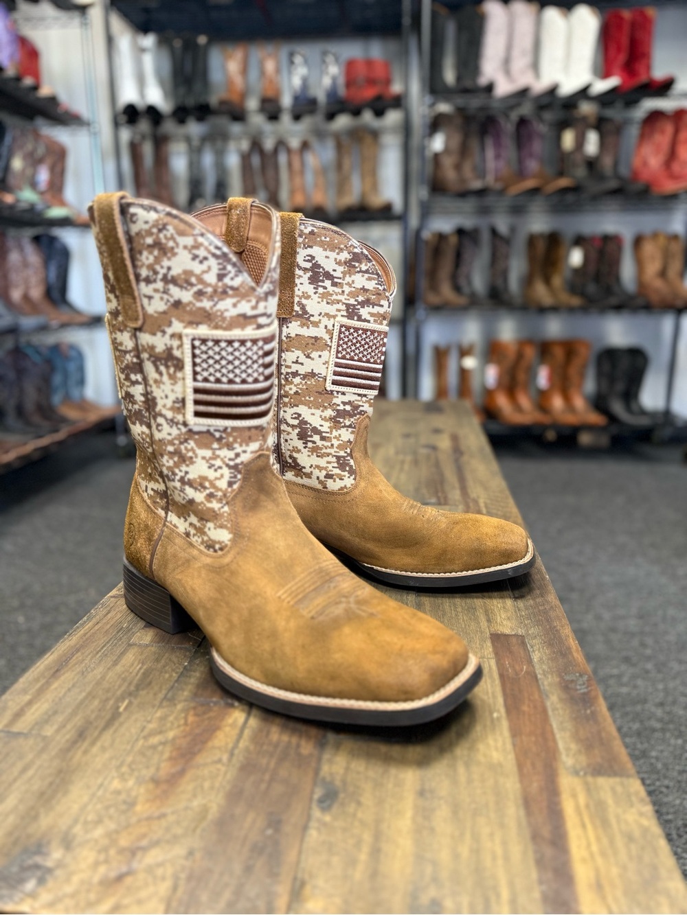 Ariat Patriot Western Cowboy Boots Camo Square Toe Size 13